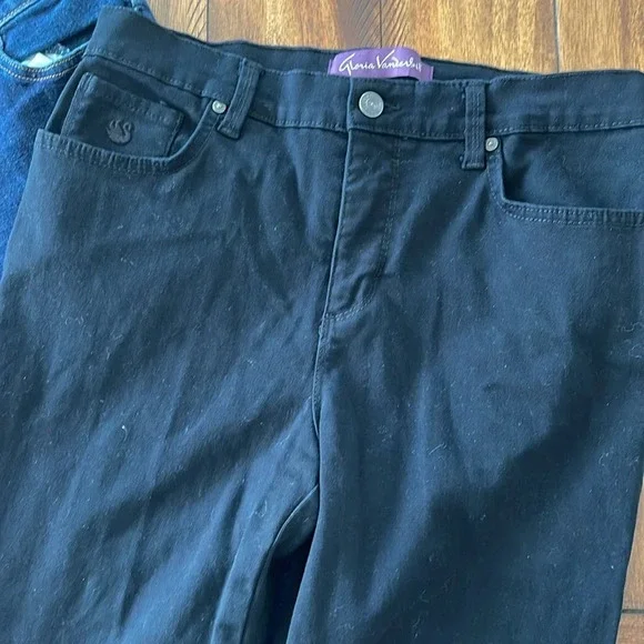 Bundle Jeans Pants denim blue Liz Clairborne black Gloria Vanderbilt Amanda 8p - Picture 2 of 16
